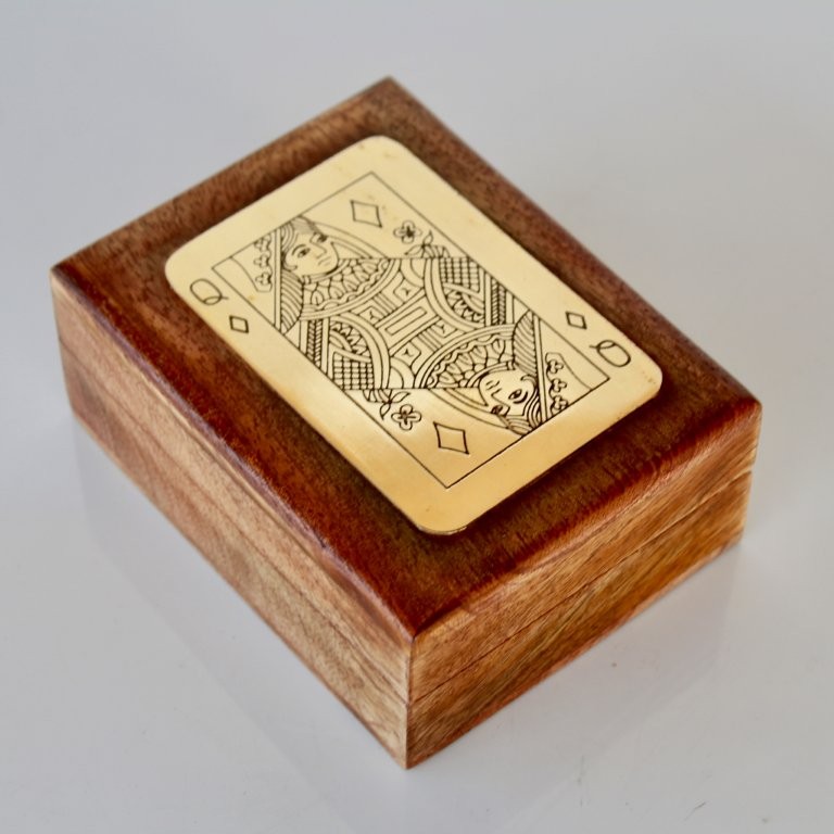 Brass & Wood Queen Single Card Box